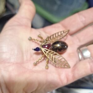 Gold and Black Insect Brooch